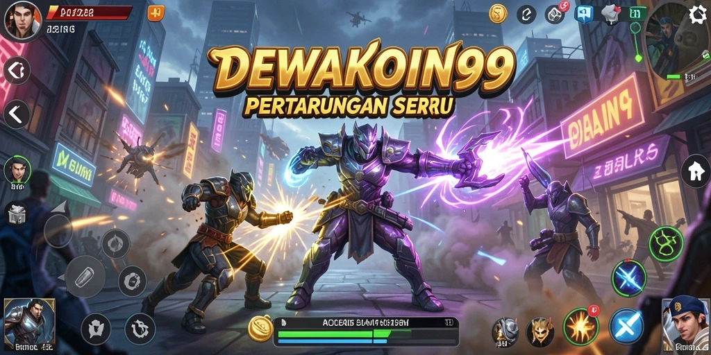 Screenshot gameplay DEWAKOIN99 menunjukkan aksi pertarungan yang intens dan mendebarkan.