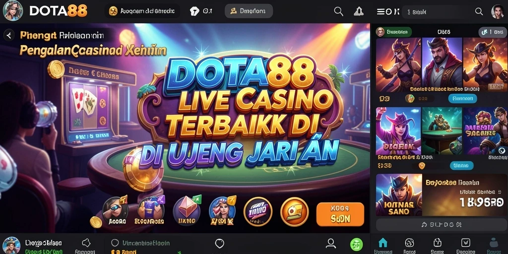 Screenshot gameplay DOTA88 menampilkan dealer langsung dan suasana kasino yang hidup.