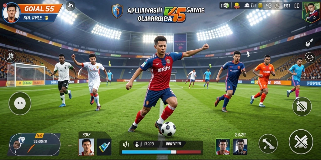 Tampilan gameplay seru di GOAL55 dengan aksi olahraga yang mendebarkan.
