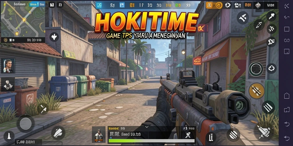 Screenshot HOKITIME menampilkan momen aksi seru dalam gameplay TPS.