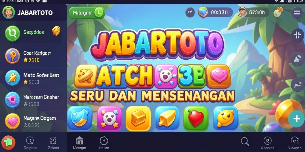 Tampilan screenshot JABARTOTO yang seru saat bermain Match-3.