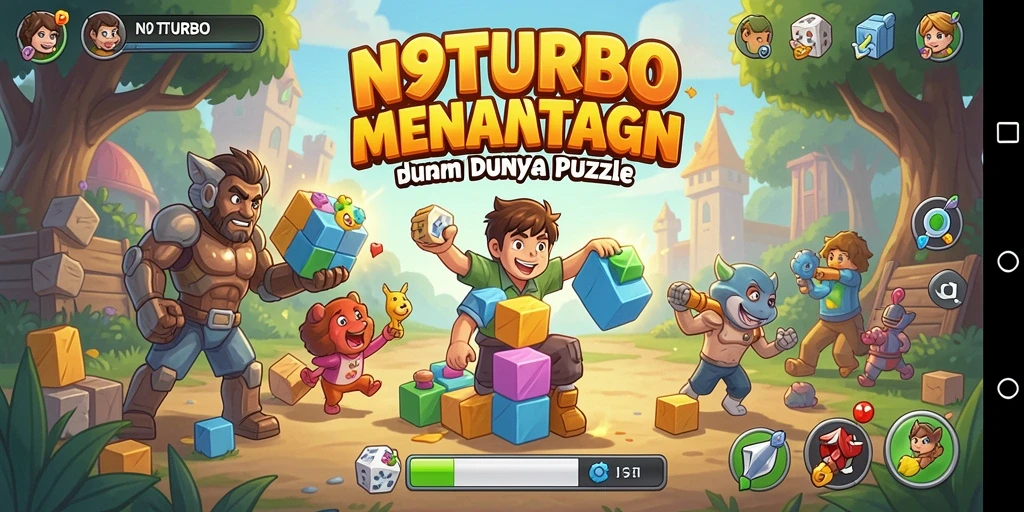 Screenshot gameplay N9TURBO yang menampilkan tantangan puzzle.