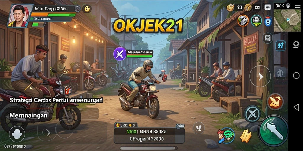 Gameplay strategi menarik dalam OKJEK21 dengan berbagai karakter dan taktik.