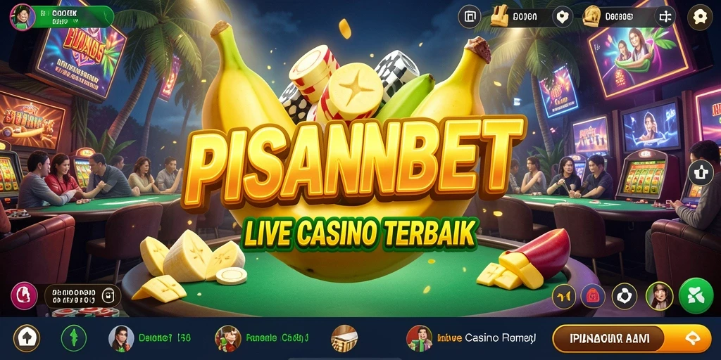 Screenshot PISANGBET menampilkan dealer profesional dalam permainan Live Casino.