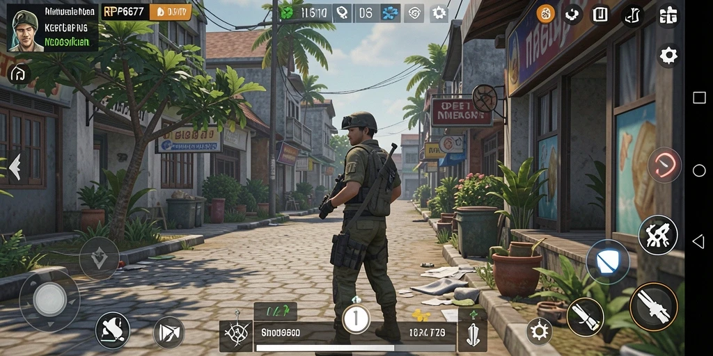Tangkapan layar menunjukkan gameplay yang realistis dan interaktif dalam RP6677.