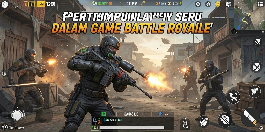 Tangkapan layar SATSET138 menampilkan aksi seru dalam pertempuran Battle Royale.