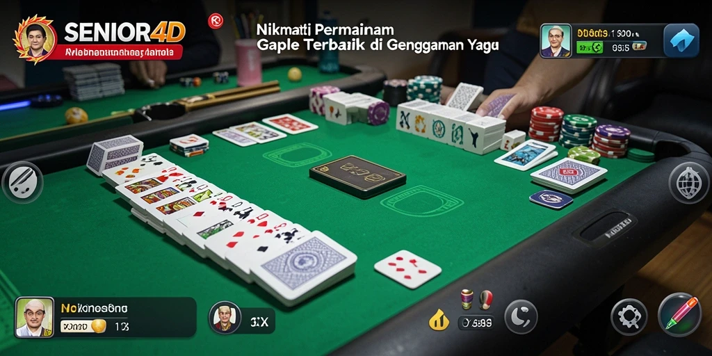 Screenshot gameplay SENIOR4D menampilkan momen seru permainan Gaple.