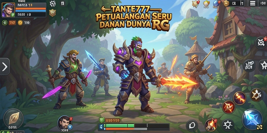 Tampilan aksi mendebarkan dalam TANTE777 saat berperang melawan musuh.